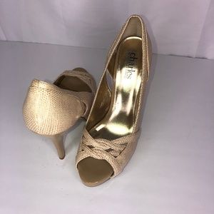 Charles David Gold Finish Stilettos